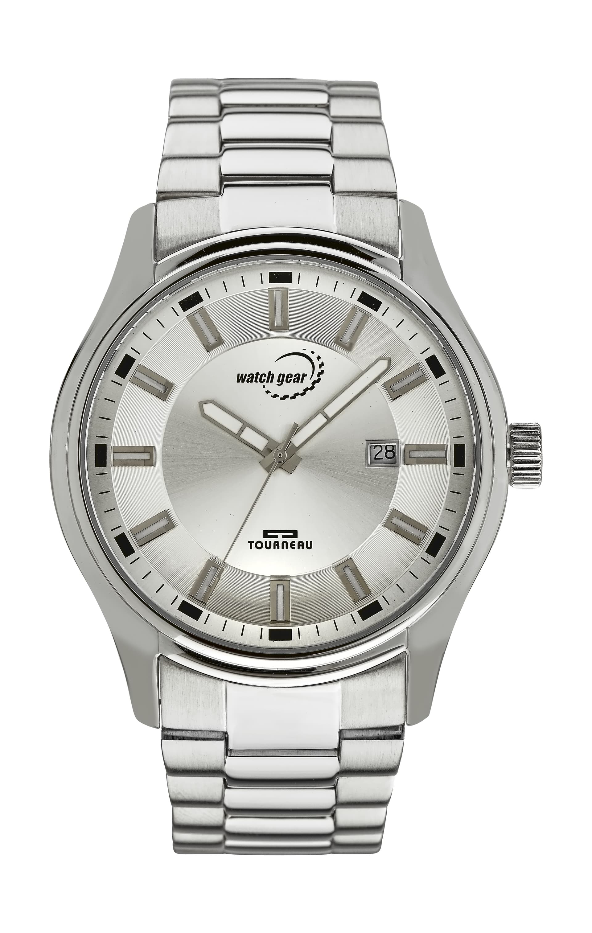 Men's Silver Sunray Dial Watch