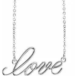 Sterling Silver "Love" Necklace