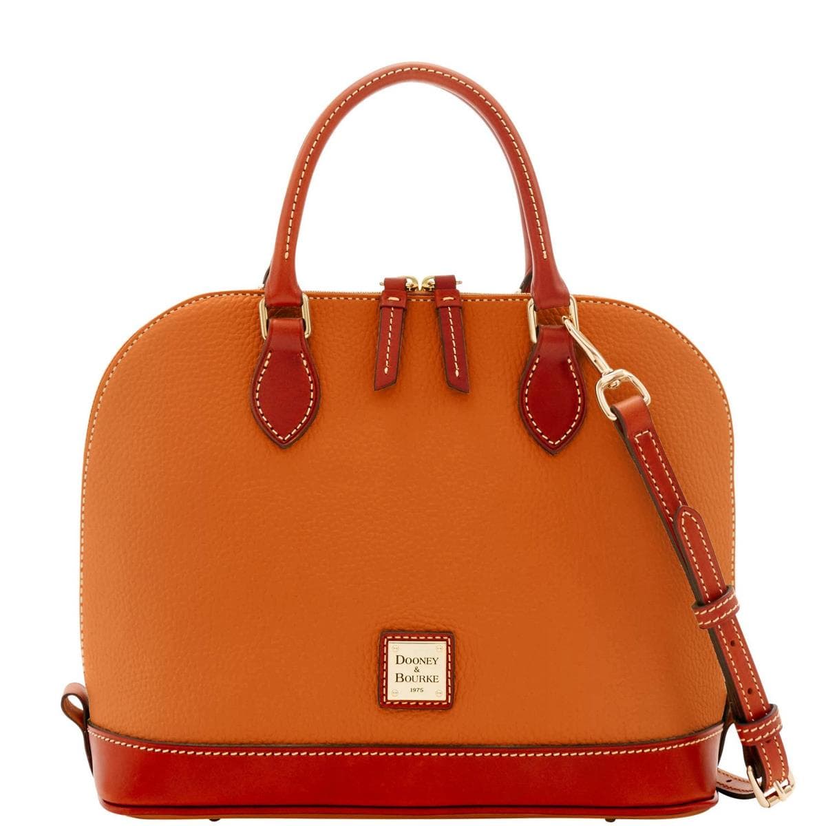 Pebble Grain Zip Zip Satchel