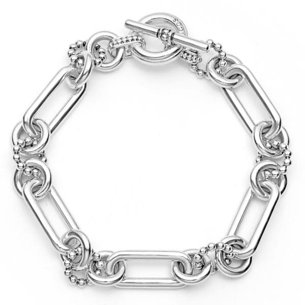Silver Link Bracelet Size 7.75"