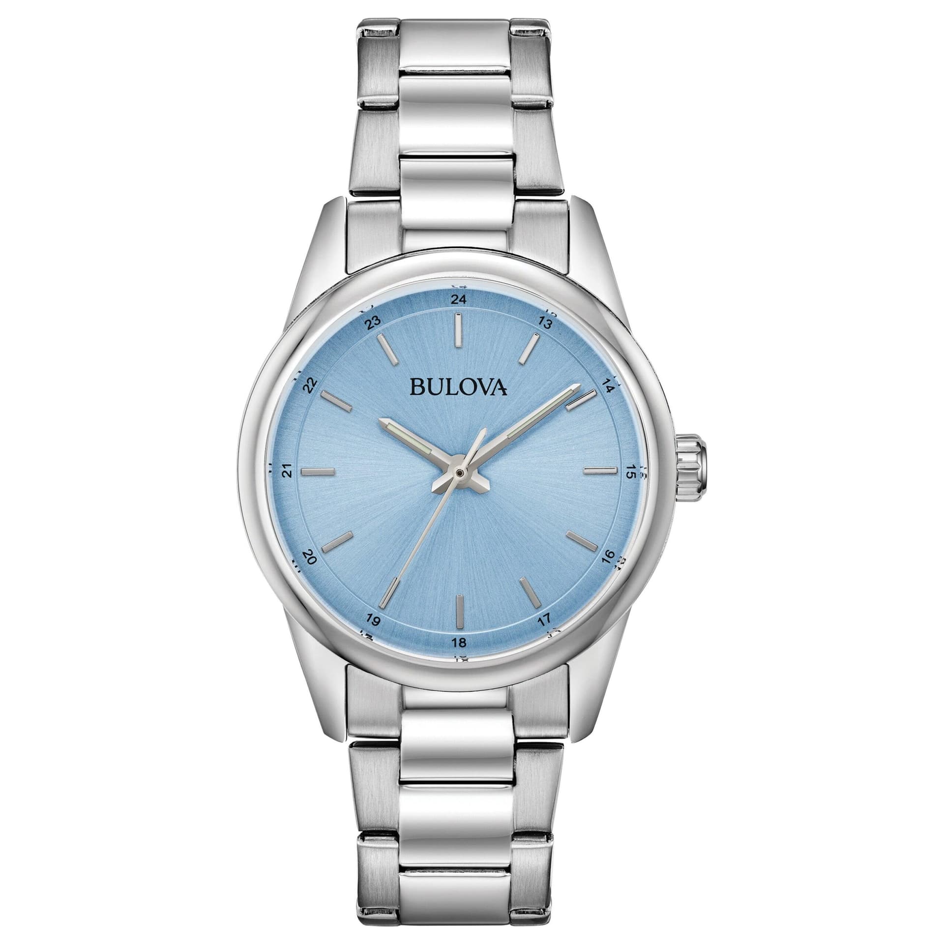 Ladies' Corporate Exclusive Silver-Tone Stainless Steel Watch Light Blue Dial