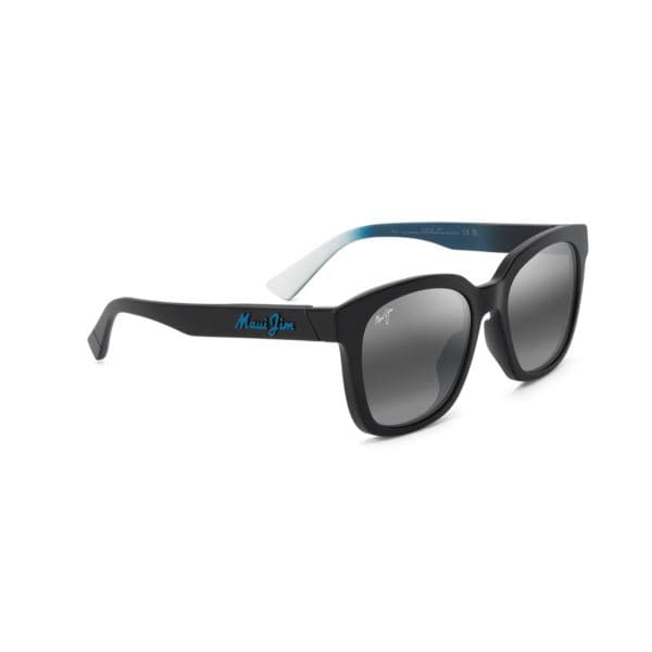 Honua Asian Fit Polarized Sunglasses Matte Black/White Frame Neutral Gray Lens