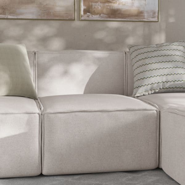 Contemporary Modular Sectional Sofa Armless Middle Chair in Gray Fabric