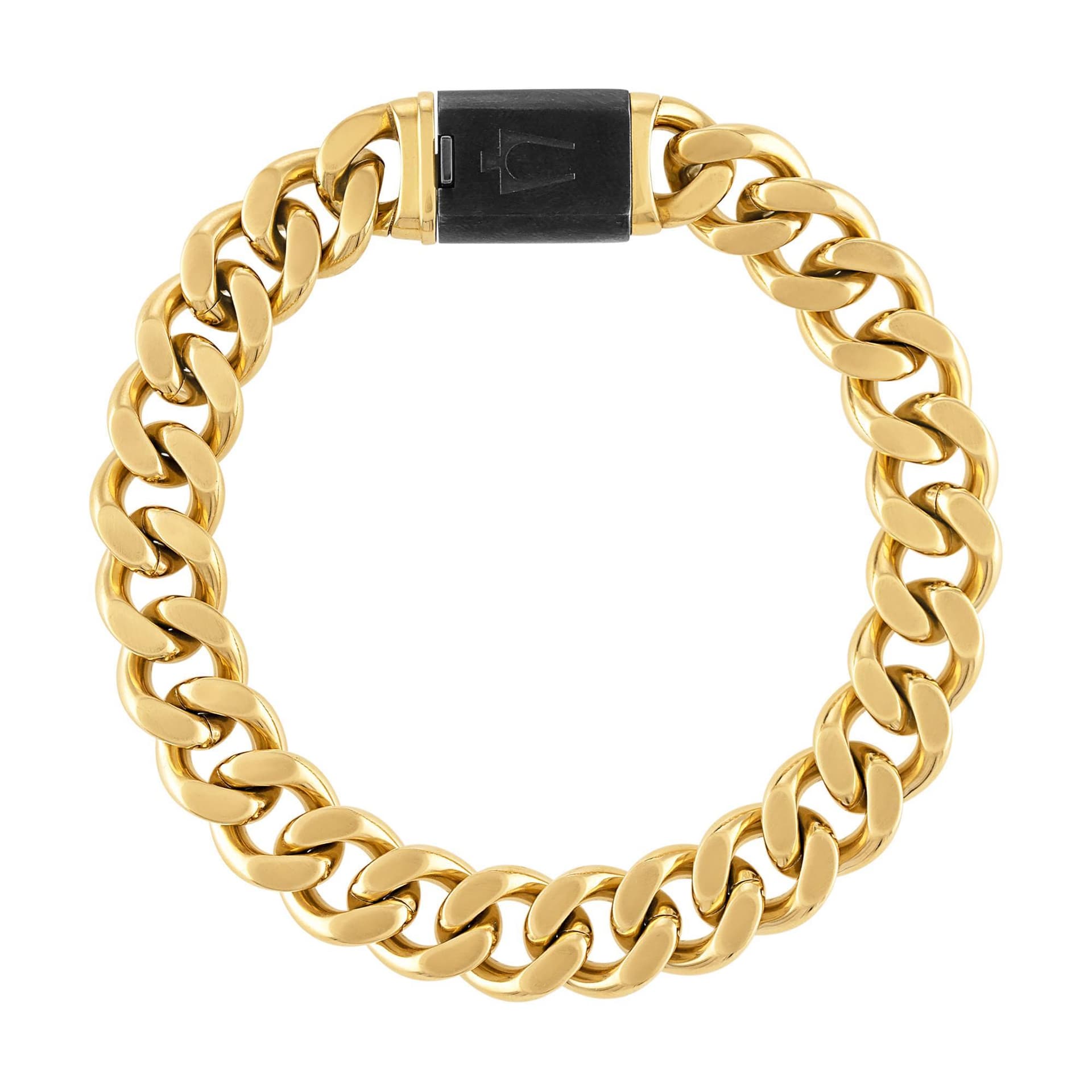 Classic 13mm Curb Gold-Tone Stainless Steel Bracelet 8"