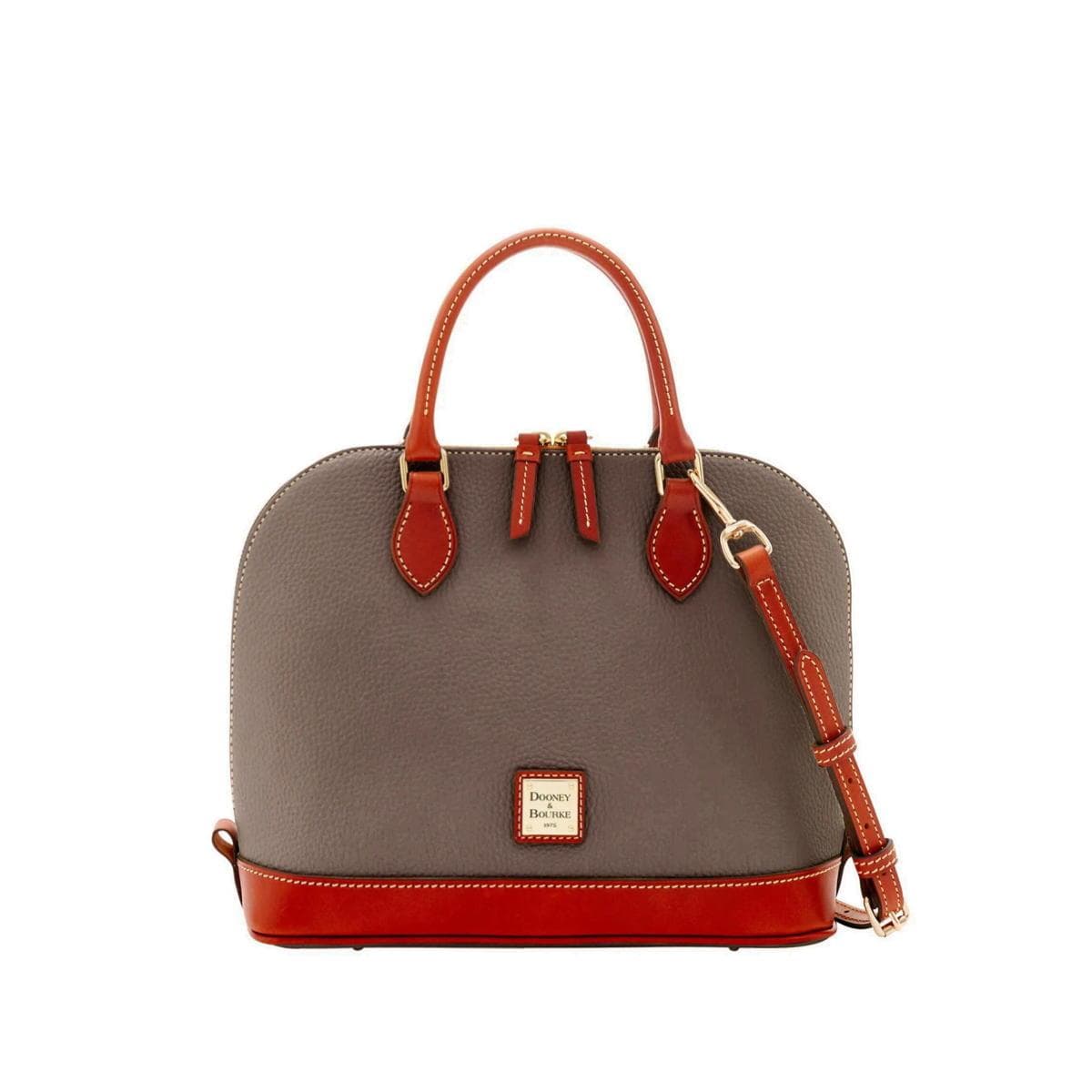 Pebble Grain Zip Zip Satchel