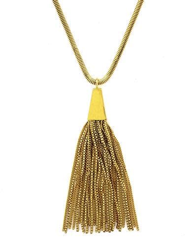 Gold Tone Tassel Necklace
