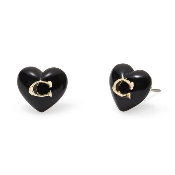 Resin Heart Studs - Black