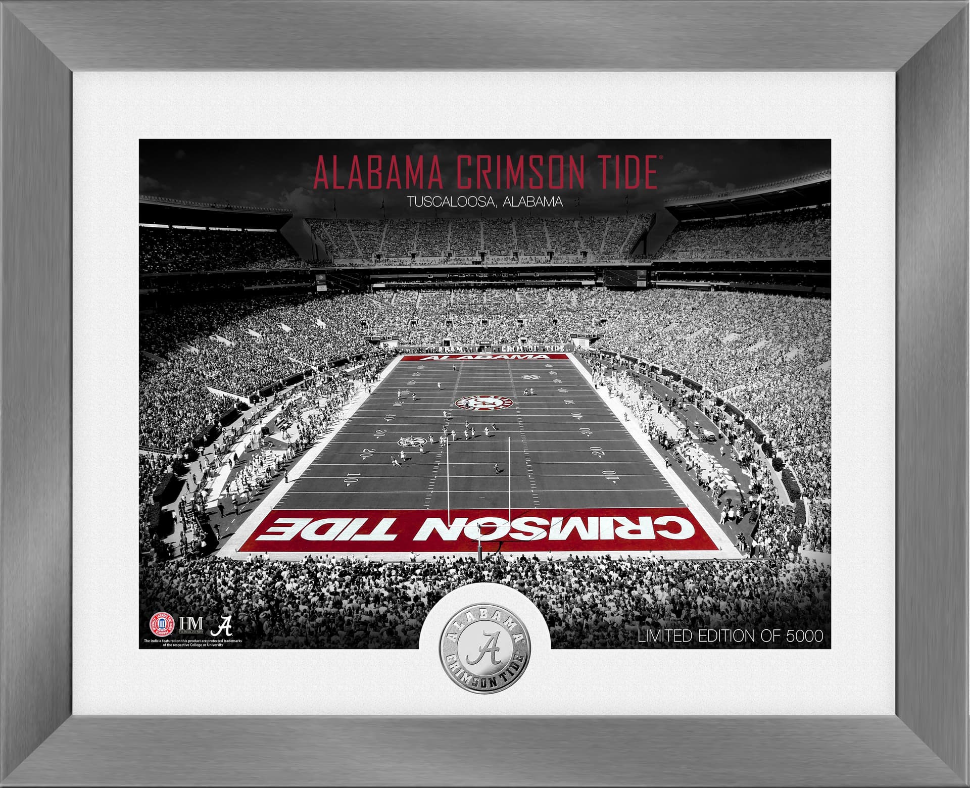 University of Alabama Crimson Tide Art Deco Stadium Silver Coin