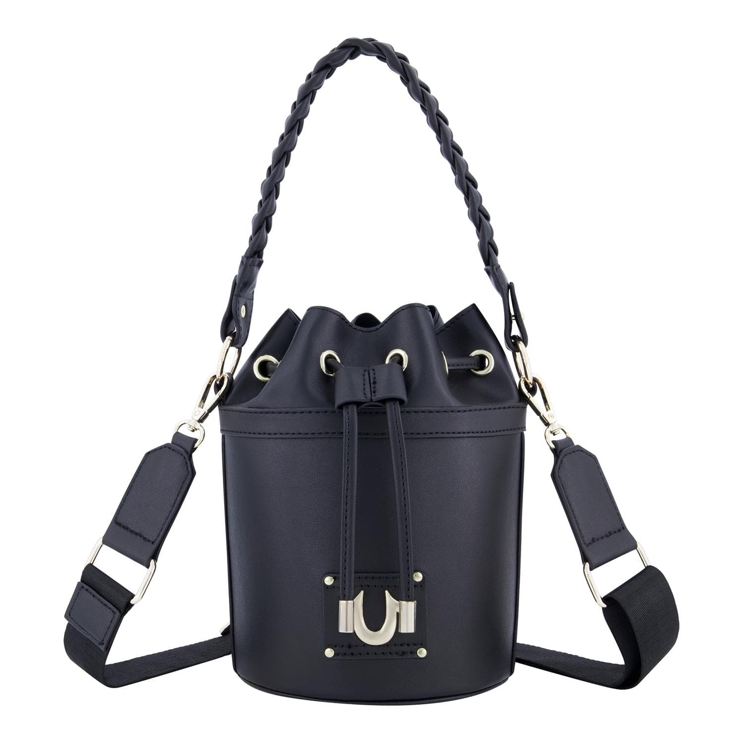 Women's Braided Handle Bucket Bag Size 6x6x6