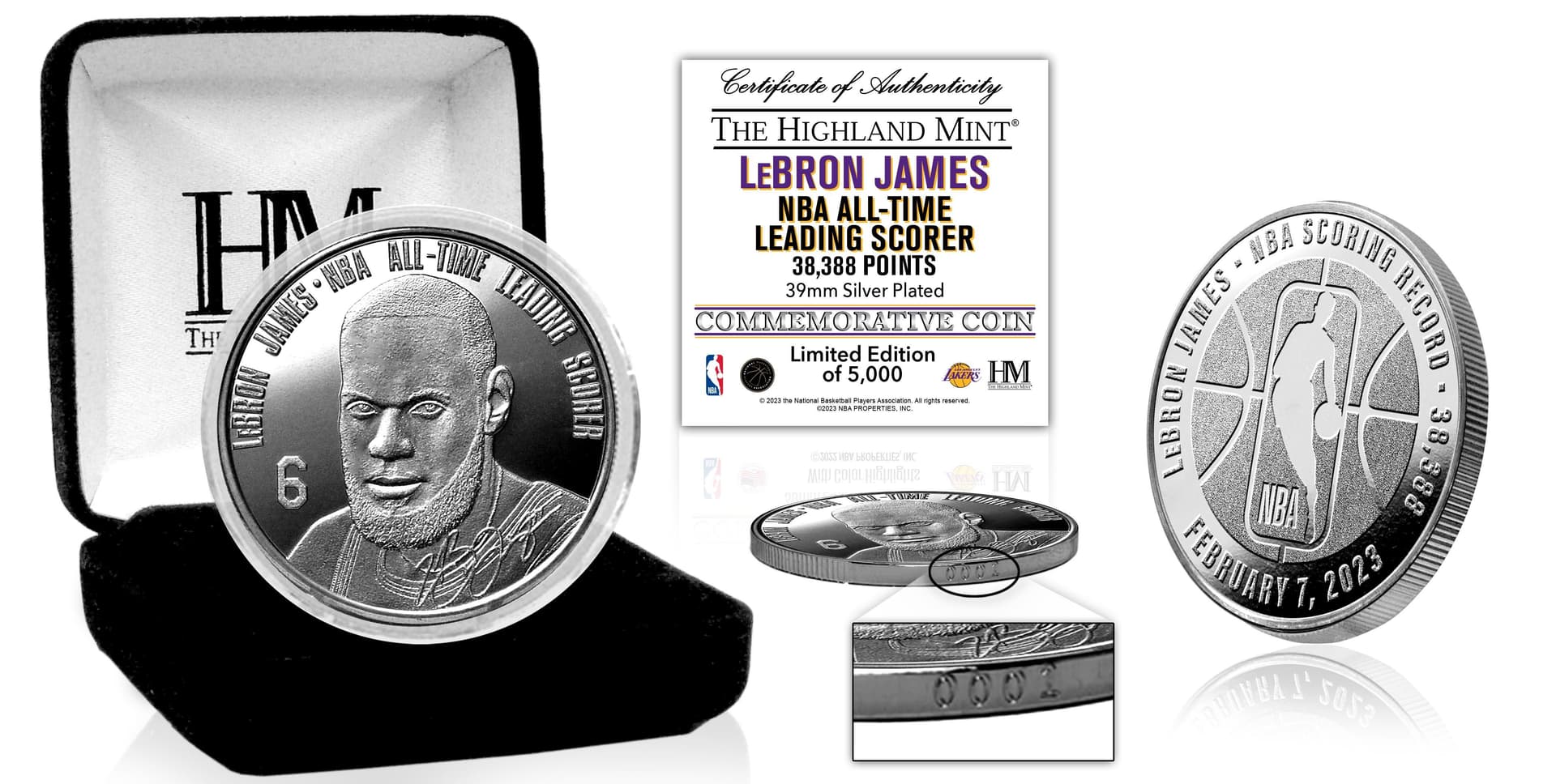 Lebron James All-Time Leading Scorer Silver Coin