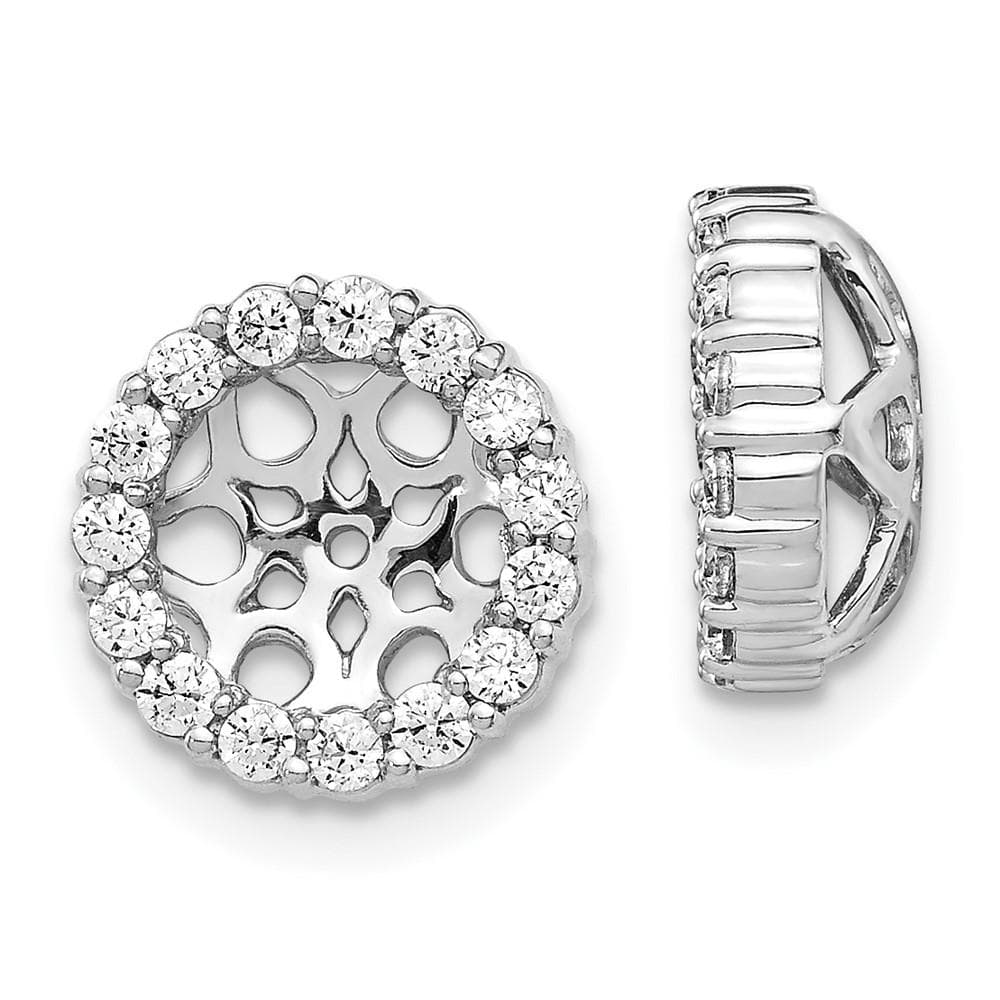 14K White Gold Lab Grown Diamond Earring Jackets, .48ctw