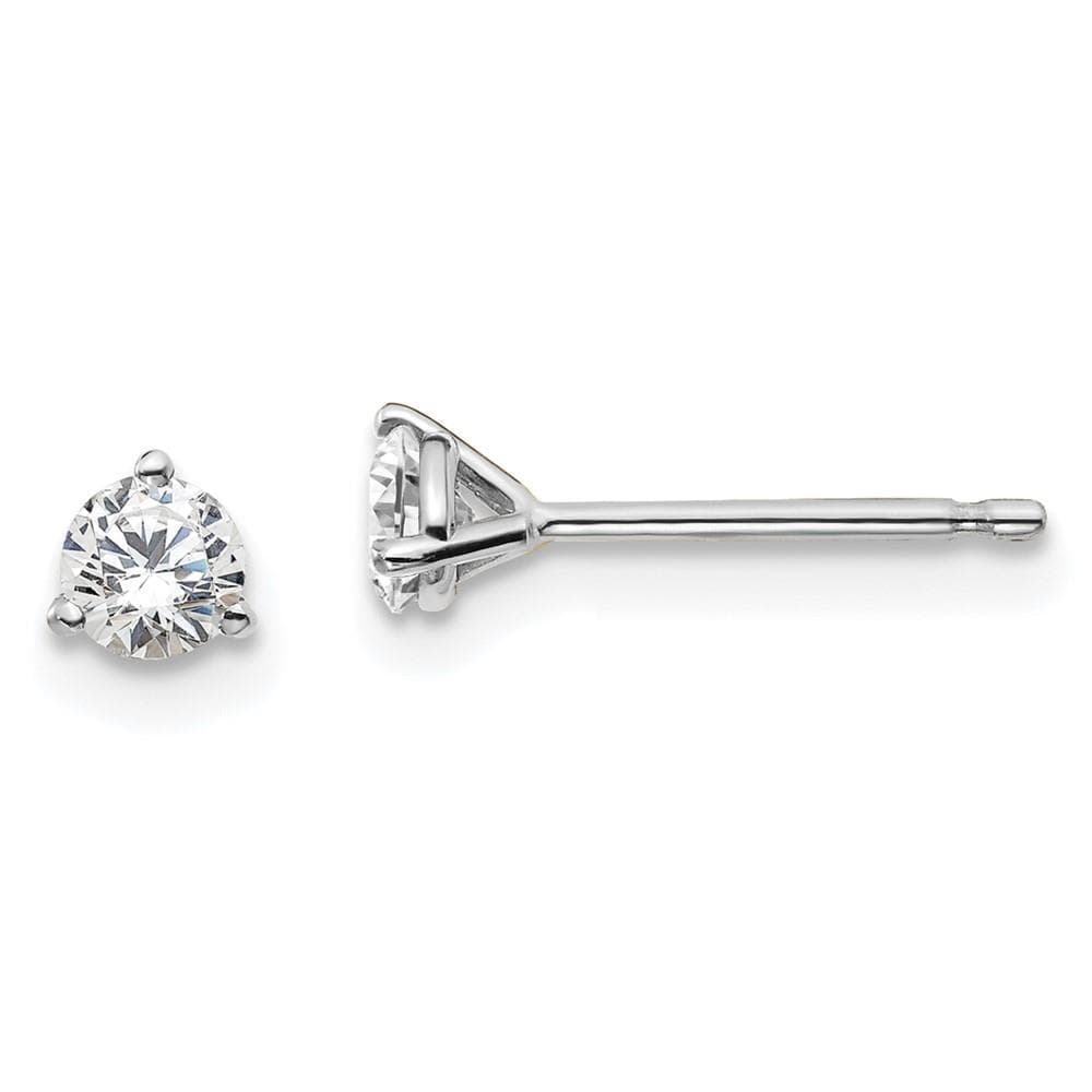 14K White Gold Lab Grown Diamond 1/3ctw 3 Prong Earrings