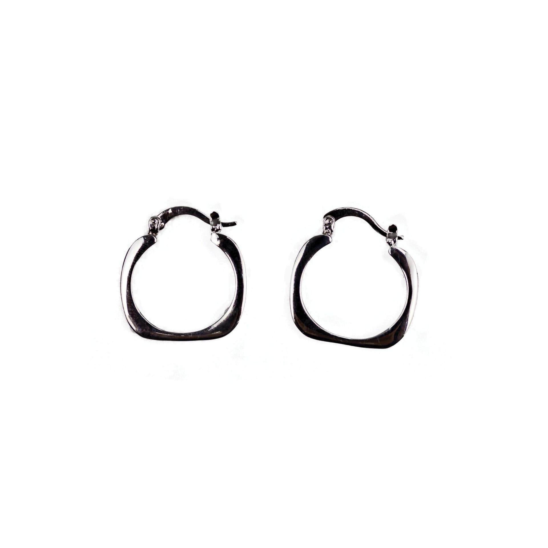 Silver Plated Squared Hoop Earrings