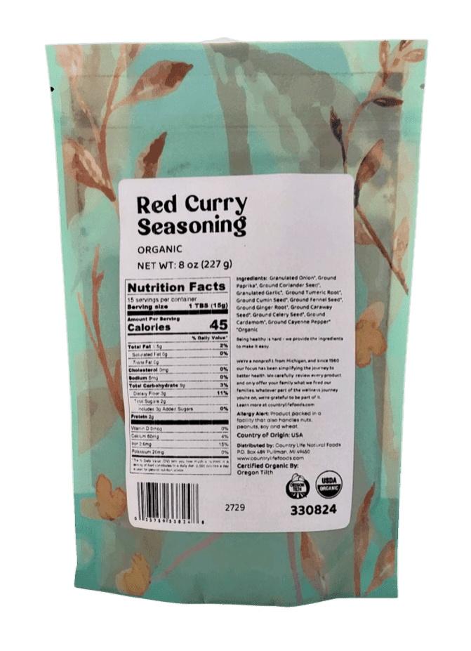 Red Curry Seasoning, Organic - Country Life Natural Foods
