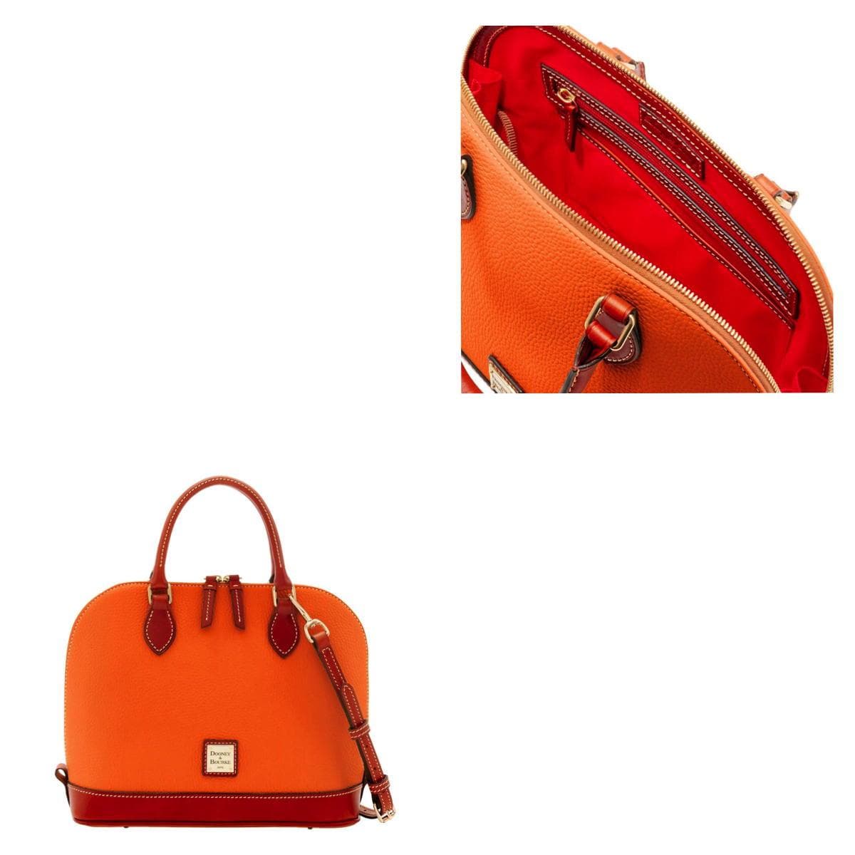 Pebble Grain Zip Zip Satchel