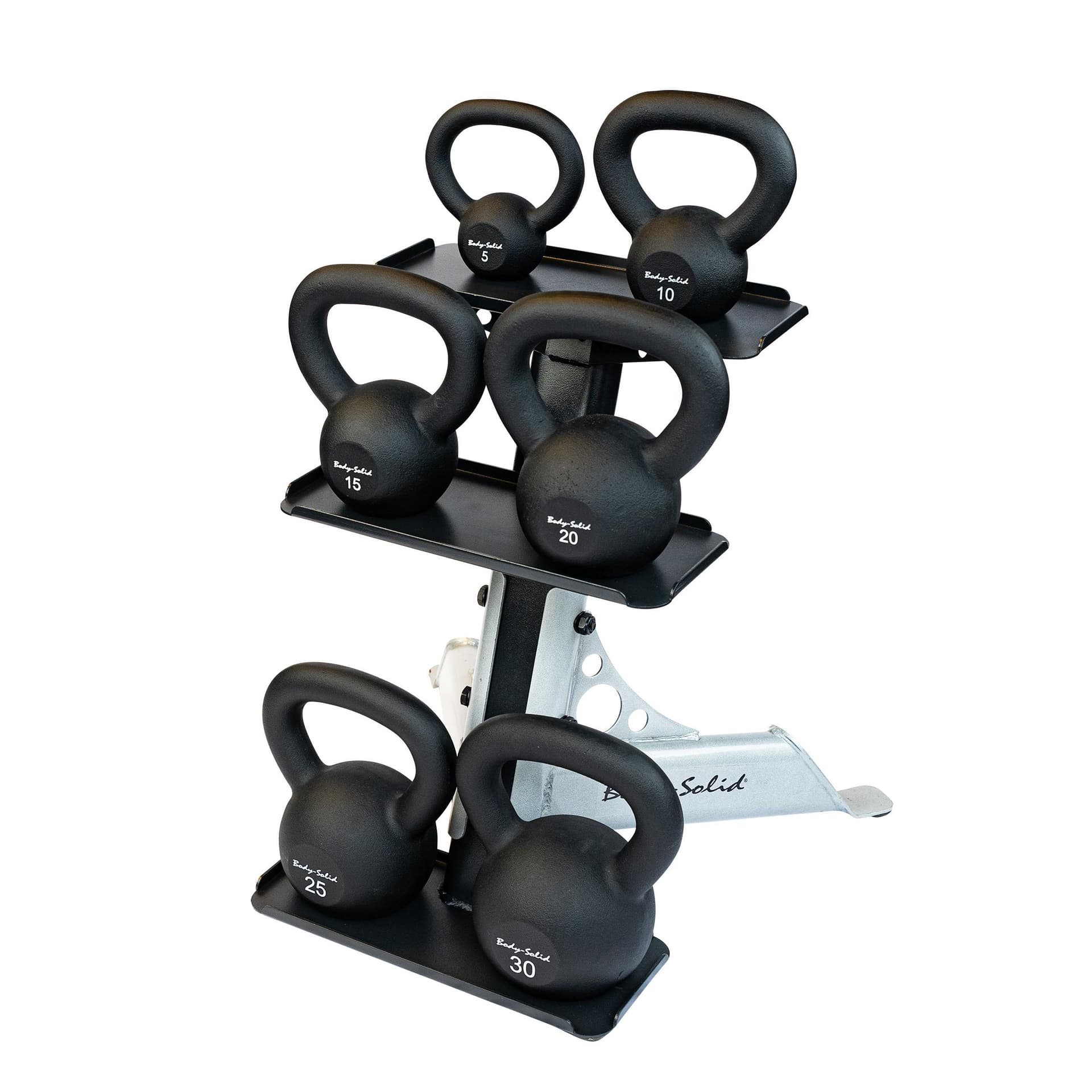 Body-Solid Kettleball Set Singles 5-30lbs w/Rack