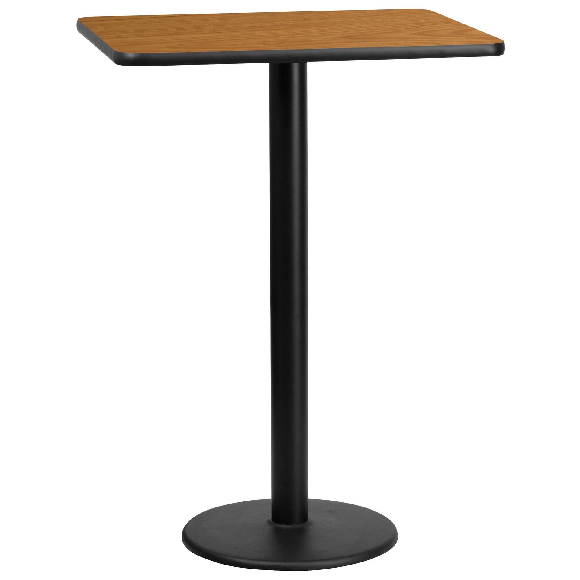 24" x 30" Natural Laminate Table Top with 18" Round Bar Height Table Base