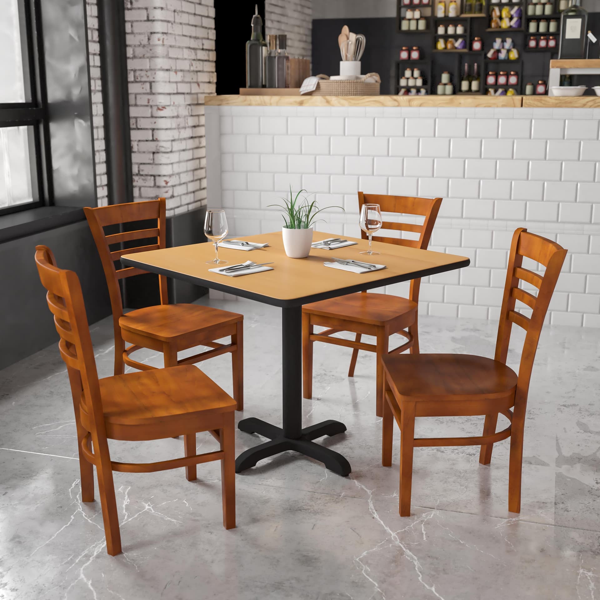 Ladder Back Cherry Wood Chair