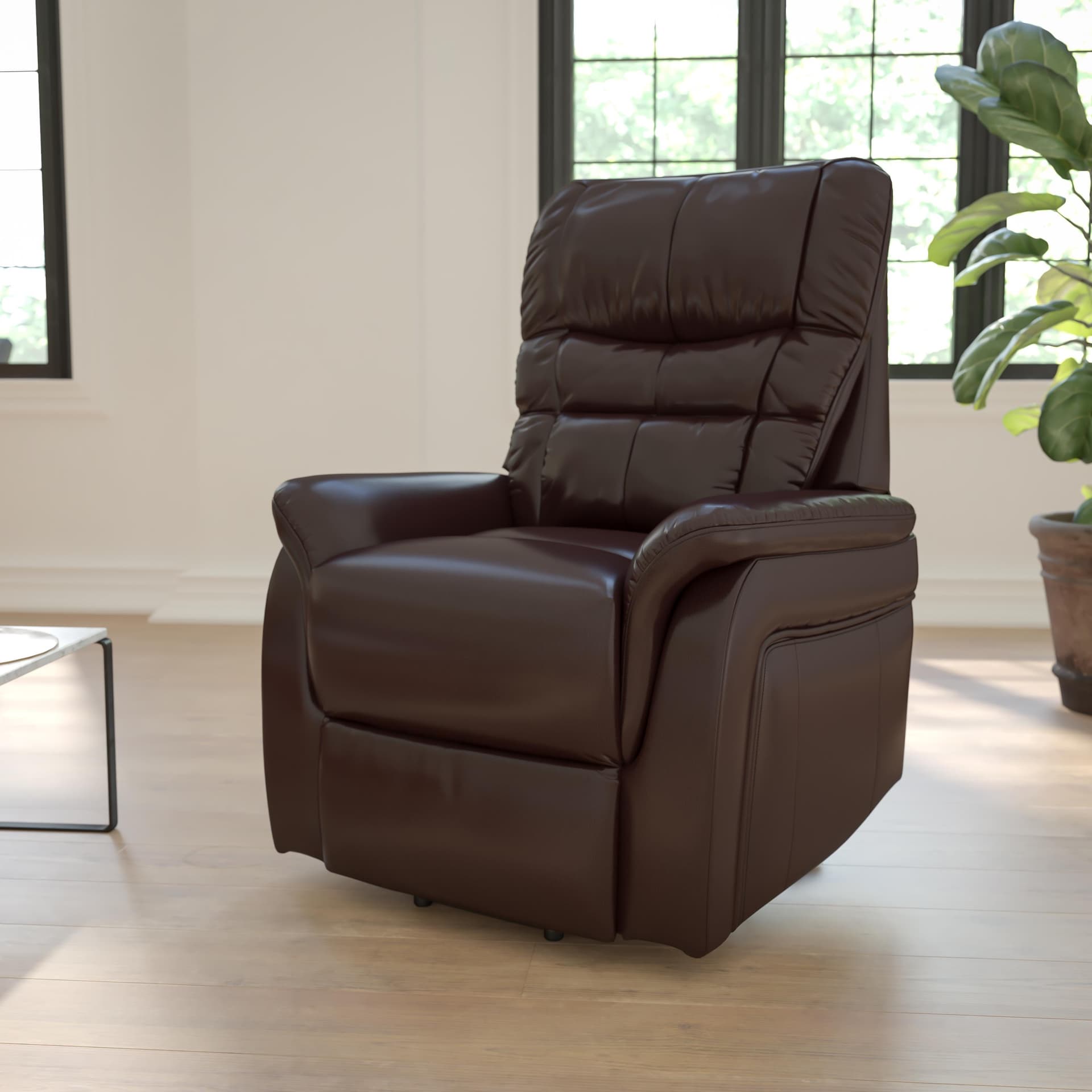Brown LeatherSoft Remote Powered Lift Recliner
