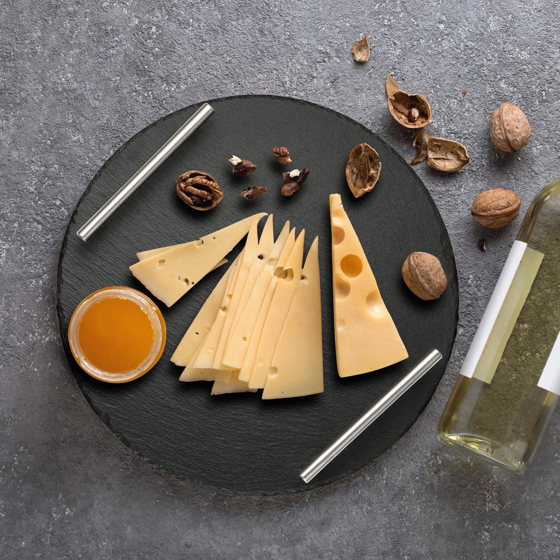 Round Slate Stone Serving Tray