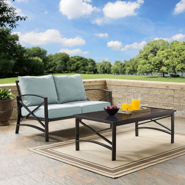 Kaplan 2Pc Outdoor Loveseat Patio Furniture Set