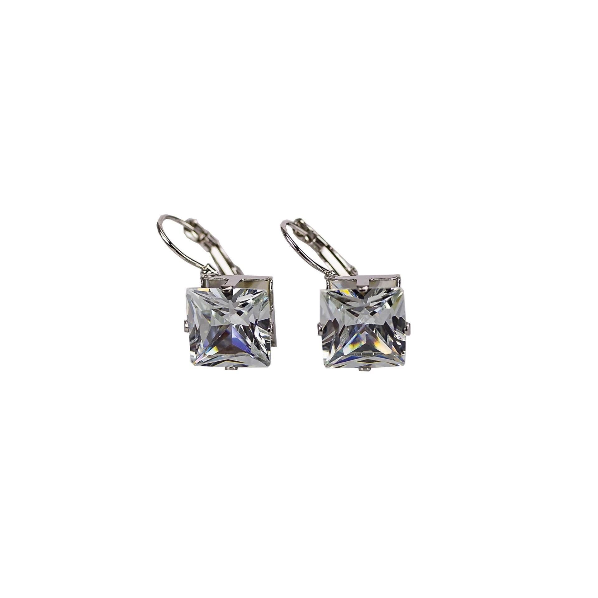 Princess Cut CZ Solitaire Earrings