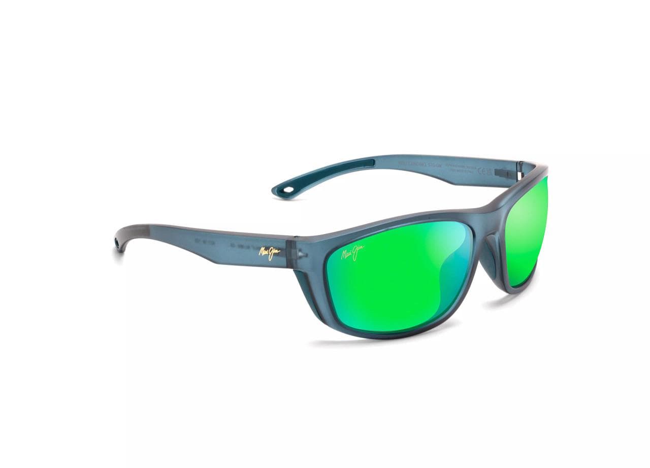 Nuu Landing Polarized Sunglasses Matte Teal Frame MAUIGreen Lens