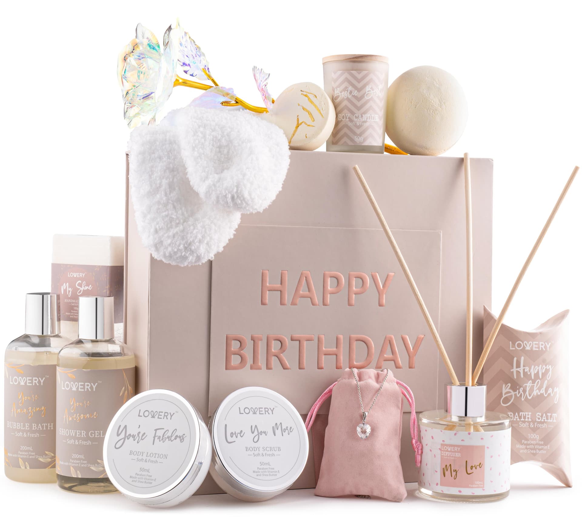 Birthday Home Bath and Spa Gift Basket Size 20 Pieces