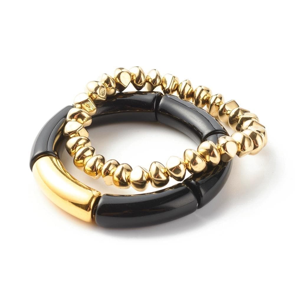 Chunky Tube Stretch Bracelet Set