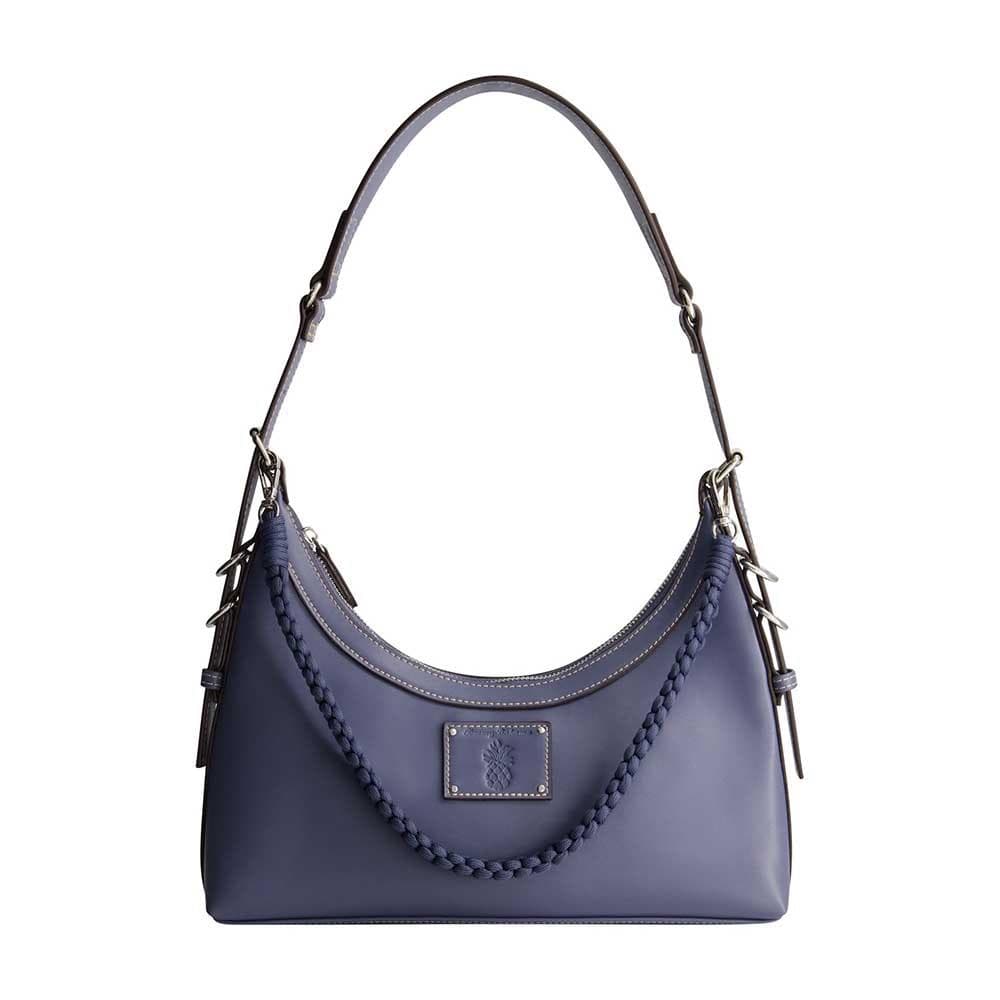 Debossed Logo Zip-Top Hobo Bag