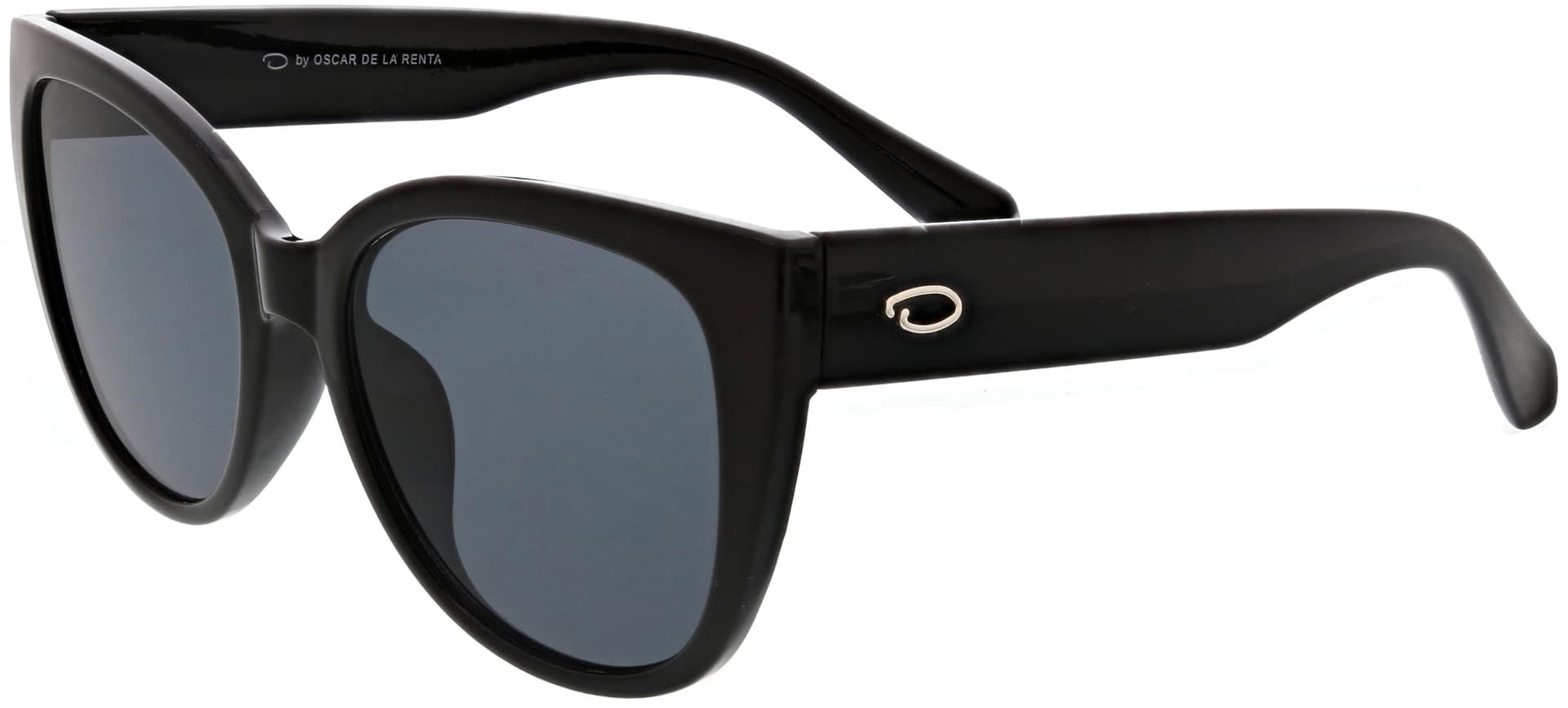 Women's Rounded Modern Edged Cat-Eye Sunglasses - Black