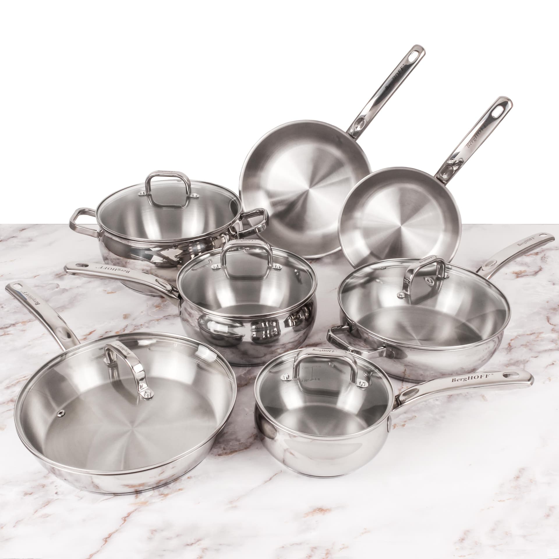 Belly Shape 12pc 18/10 SS Cookware Set