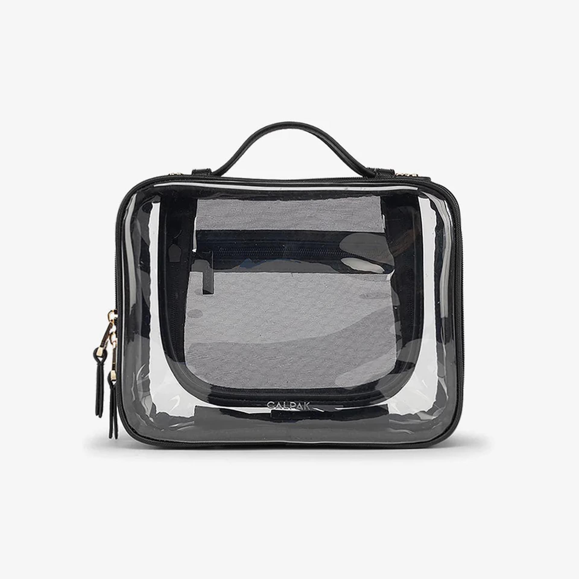 Medium Clear Cosmetics Case - Black