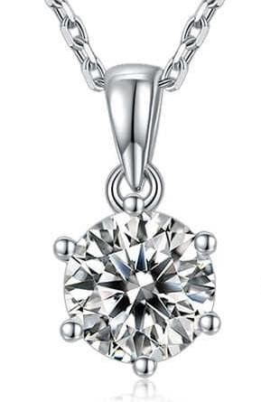 3/4 CT Solitaire CZ Pendant Necklace