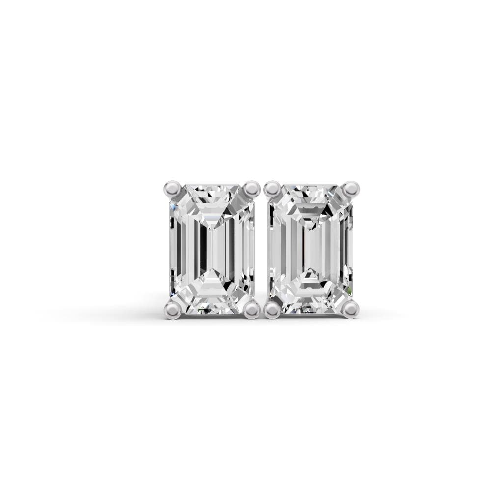 Emerald Lab Diamond Solitaire Earrings Size 0.5 CTW