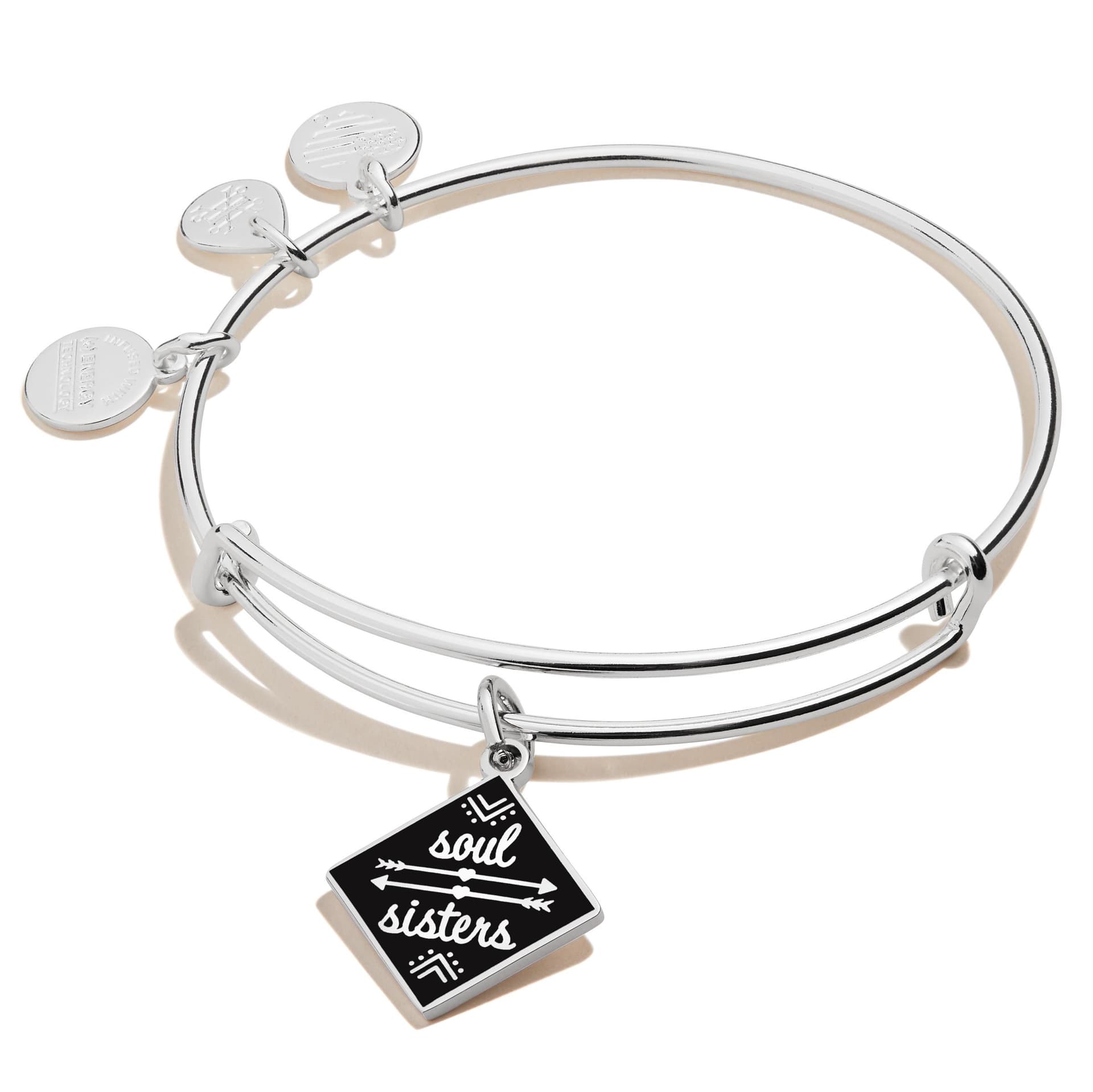Soul Sisters Charm Bangle, Color - Shiny Silver