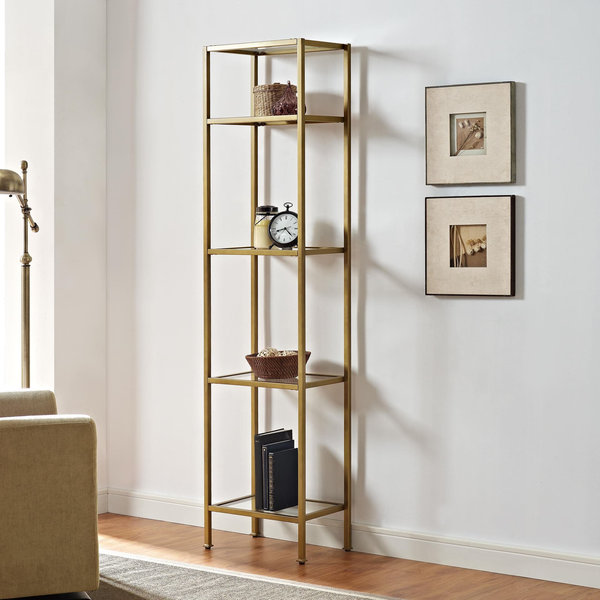 Aimee Narrow Etagere Bookcase