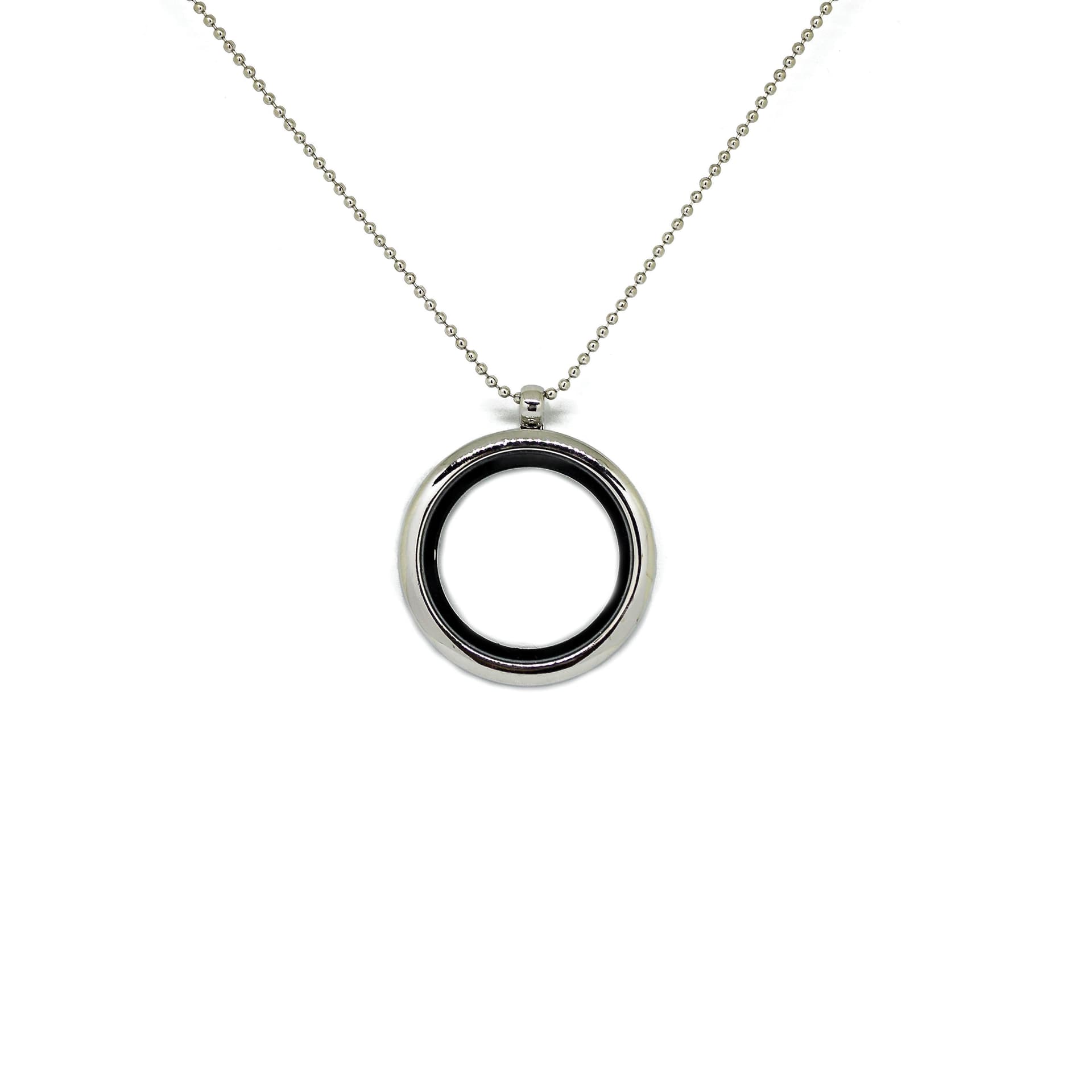 Silver 21st Century Transparent Locket Necklace