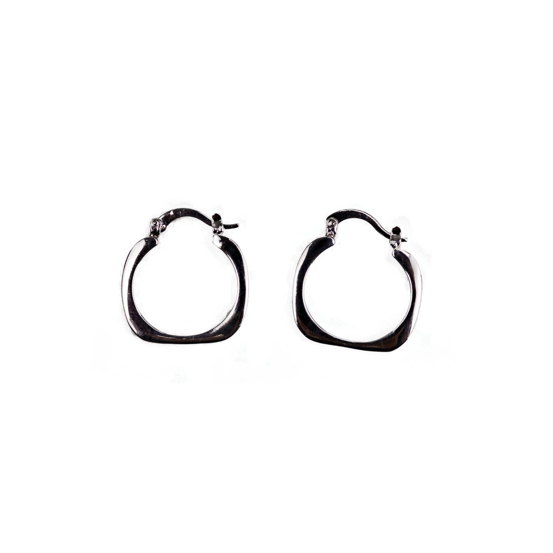 Silver Plated Squared Hoop Earrings