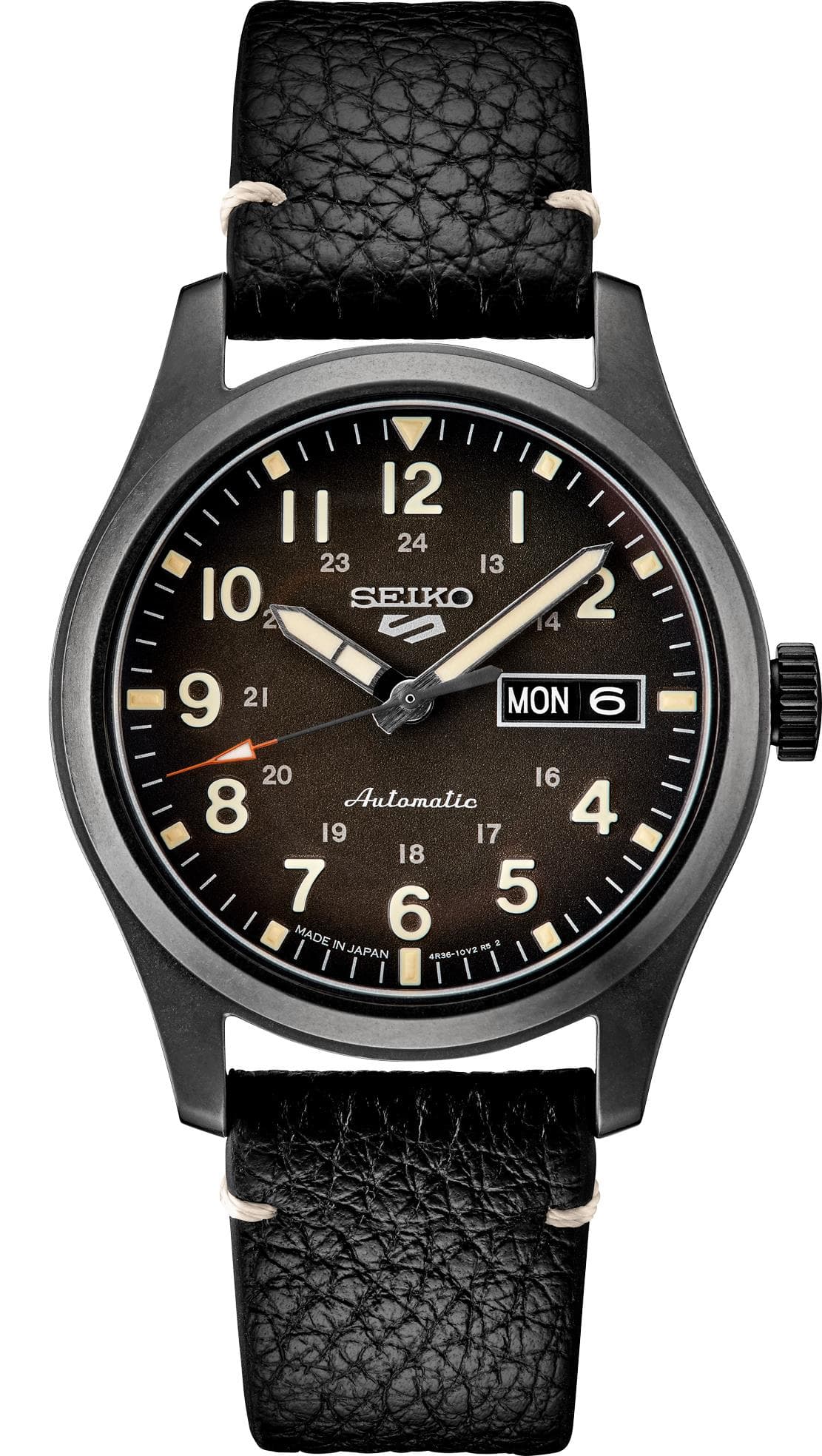 Mens Seiko 5 Sports SS BIF Black Dial