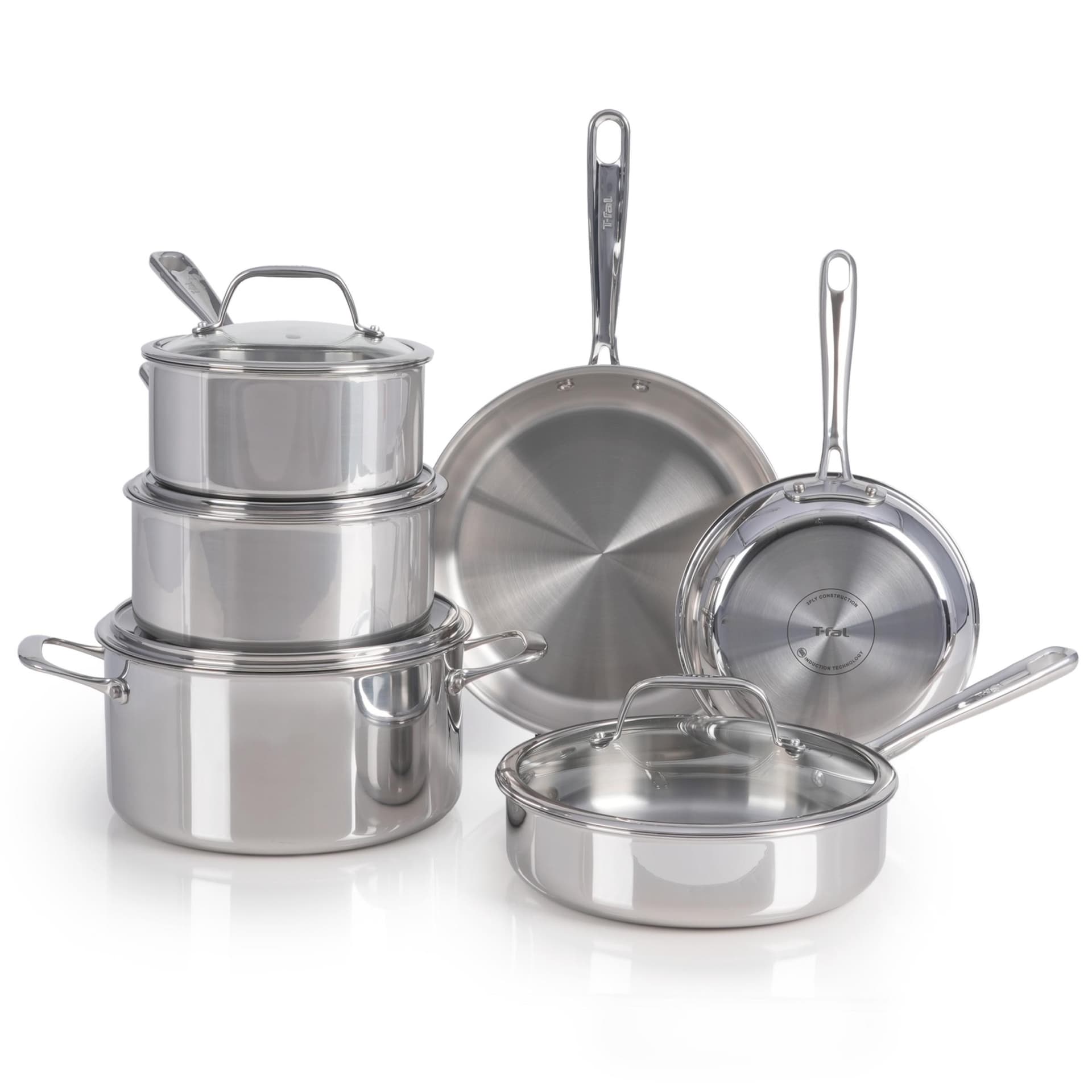 Pro Tri-Ply Stainless 10-Piece Cookware Set