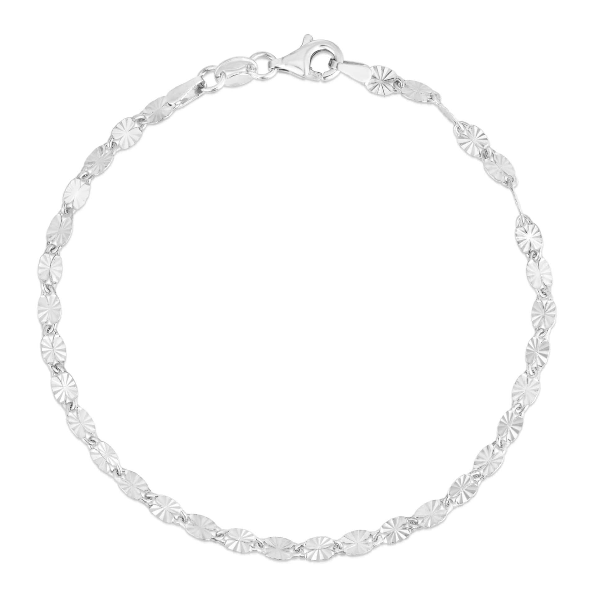 Oval Link Diamond Cut Bracelet
