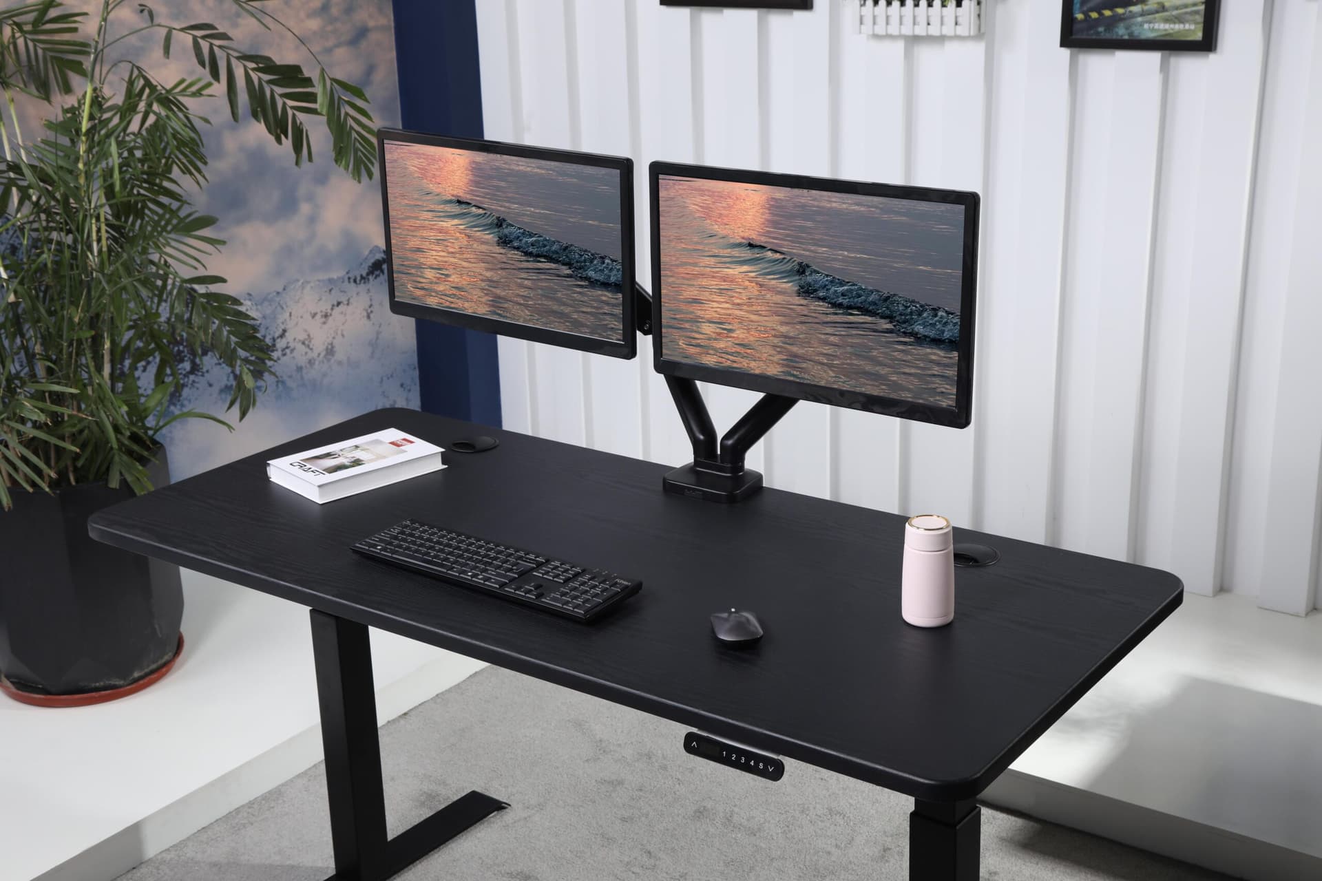 K Series 60" Standing Desk with Rectangular Top - Grey