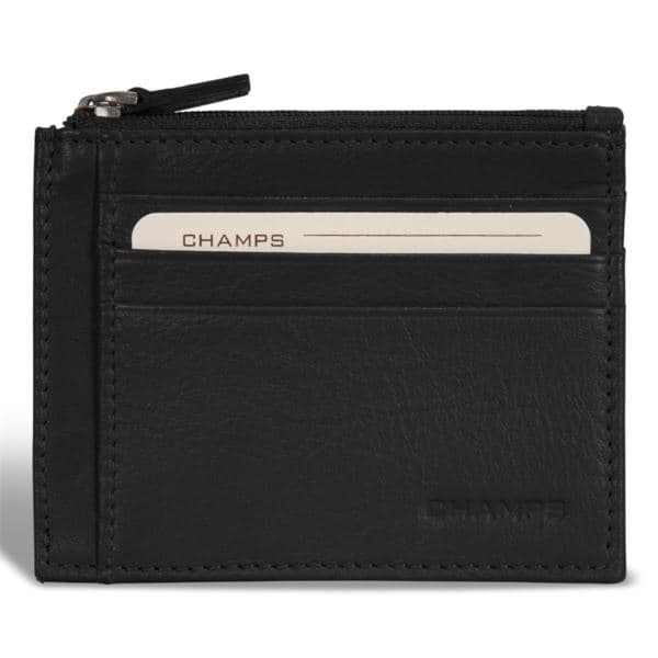 Onyx Leather Zip Card Case Size 4.5"x3.5"