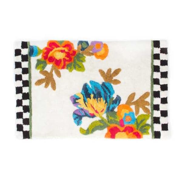 White Flower Market Standard Bath Rug