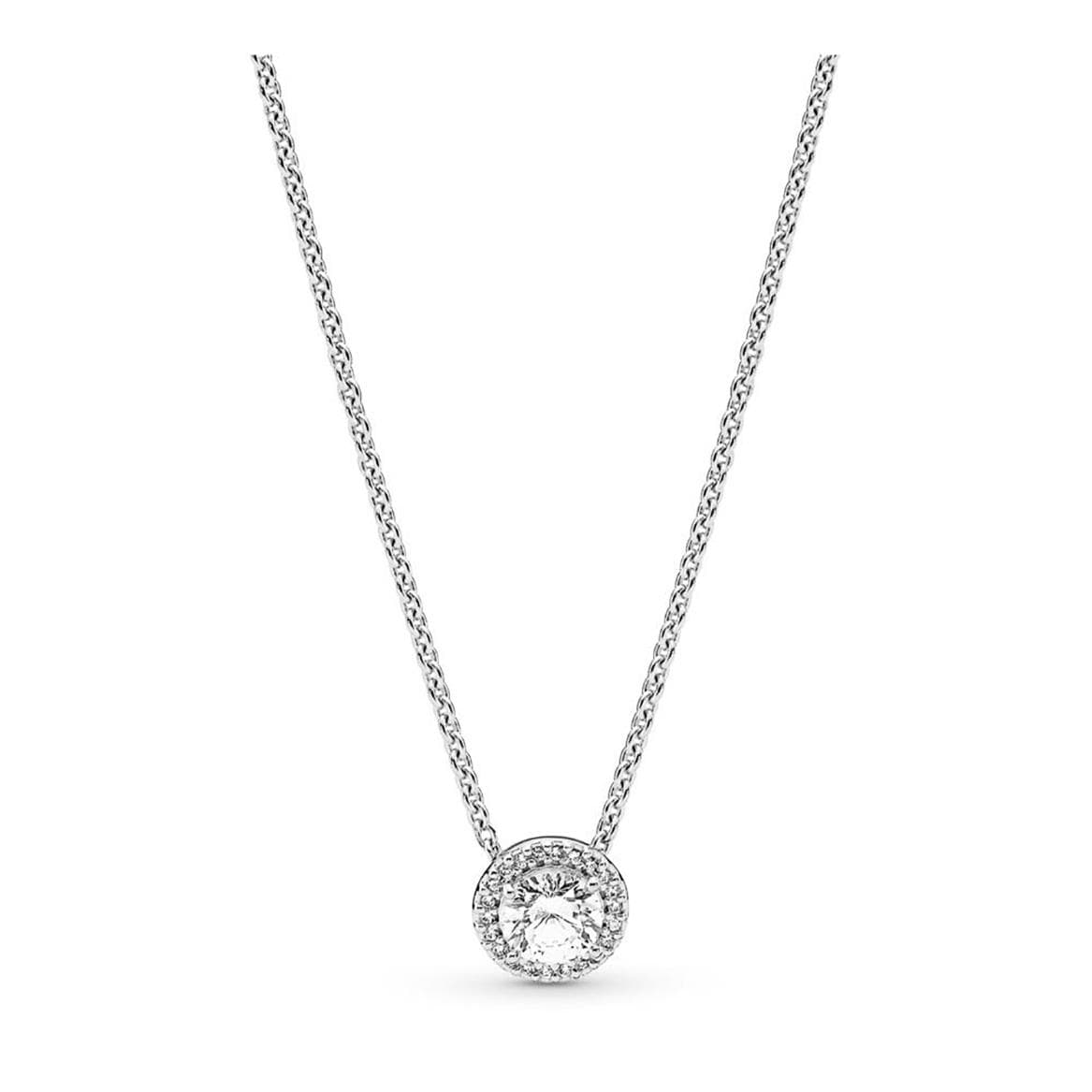 Round Sparkle Halo Necklace