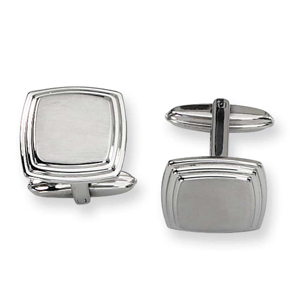 Stainless Steel Brushed and Polished Cuff Links