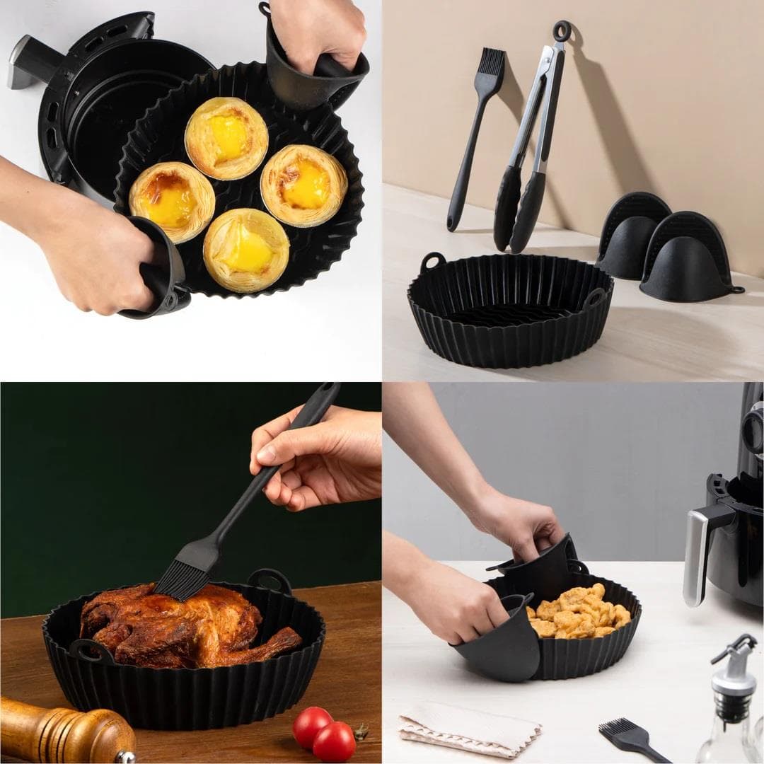 Air Fryer Silicone Liner Reusable 4-7Qt Kit
