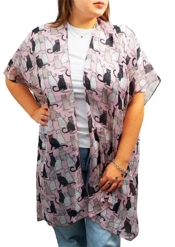 Cat Print Kimono