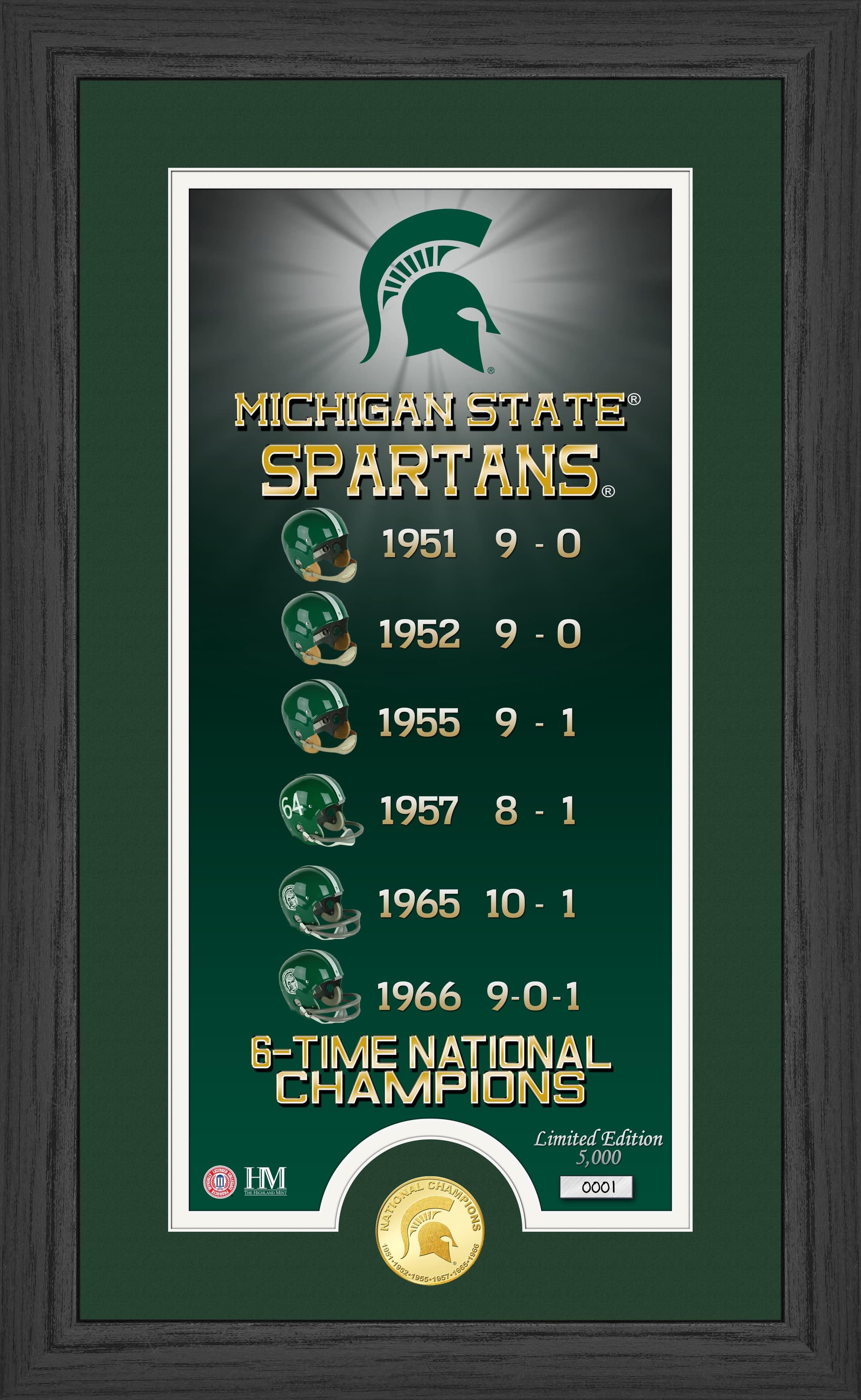 Michigan State University Legacy Supreme Minted Coin Panoramic Photo Mint